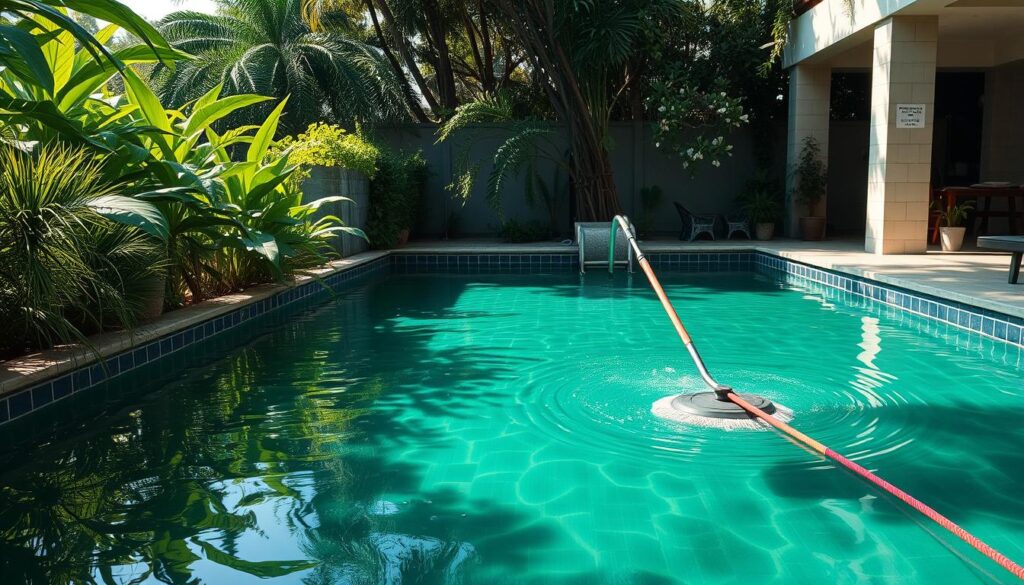 Nettoyage piscine eau verte